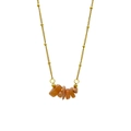 Collana minimalista in acciaio placcato oro 18k con scaglie di pietre naturali arancio - Pietra del Sole