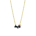 Collana a catena satellitare placcata oro 18k con scaglie di pietre naturali colorate - Tormalina Colorata