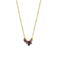 Collana artigianale placcata oro 18k con pietre naturali rosa e perline in metallo - Rodonite
