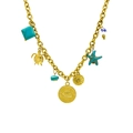 18k gold plated stainless steel necklace with bohemian charms and turquoise accents - Multi-Pendant Combo (Inc. Evil Eye/Turtle/Star/Turquoise) / Evil Eye Style