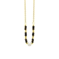 18k gold plated stainless steel necklace with brown natural tiger eye beads and white pearl - Natural Tiger Eye Abacus Bead Necklace