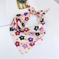 Pink floral silk scarf with vibrant flower print and lightweight silky texture - Pink Floral Print