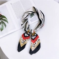 Zebra and leopard print mixed silk scarf with red and khaki color-block accents - Zebra Print Black Border