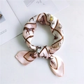 Silk satin square scarf in light pink with classic horse and buckle equestrian print - 12 Horse Plaid Pink