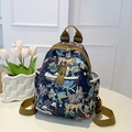 Elegant women's tropical floral and leopard print Oxford cloth backpack for stylish travel - Leopard