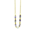 Gold-plated stainless steel beaded necklace with purple natural stones and white pearl - Natural Amethyst Abacus Bead Necklace