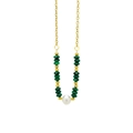 18k gold plated necklace with green malachite beads and a white natural pearl - Natural Turquoise Abacus Bead Necklace