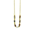 18k gold-plated stainless steel necklace with multi-color natural stones and large pearl - Natural Shoushan Stone Abacus Bead Necklace