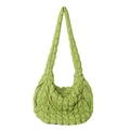 Bolso bandolera acolchado verde aguacate con suave textura de burbuja - Verde