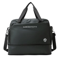 Bolso de viaje negro en tela oxford impermeable con compartimento para zapatos y correa - Verde