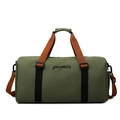 Borsa da palestra Oxford verde oliva con cinghie arancioni e scomparto scarpe - Verde