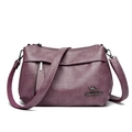 Sac bandoulière élégant en cuir violet pour femmes avec bandoulière réglable et logo chic - Violet