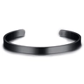 Minimalist matte black stainless steel C-shaped cuff bracelet shown on a white background - Black