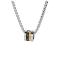 Minimalist titanium steel necklace with triple rings pendant in silver gold and black - Pendant Only