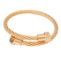 Bracciale a cavo in acciaio dorato stile industriale con design a dado esagonale - Oro