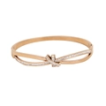 Armreif aus Roségold-Edelstahl mit Kristall-Pavé-Schleife und seitlichem Verschluss - Roségold