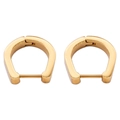 Pendientes de aro en forma de U de acero de titanio dorado con acabado de espejo - Dorado