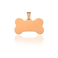 Polished rose gold bone-shaped stainless steel pet ID tag with hanging triangular ring - Small / Rose Gold Plated