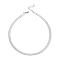 Minimalist silver snake chain necklace featuring a lobster clasp and extension link - 45cm+5cm / 3mm Width / Silver