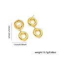 Orecchini a doppio cerchio dorati lucidi con misure indicate 3,4cm x 1,5cm - Oro (EHF069)
