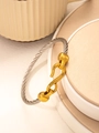 Dettaglio del bracciale a cavo intrecciato bicolore con chiusura a gancio a S dorata - Bicolore Argento-Oro