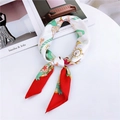 Foulard vintage con stampa unicorno in rosso e verde menta, tessuto setoso elegante - Unicorno Rosso