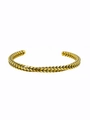 Dettaglio del bracciale in acciaio inossidabile placcato oro con motivi a spiga - Oro