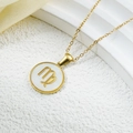 Collar de constelación de Virgo chapado en oro de 18k con colgante de nácar blanco - Virgo