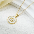 Collar signo Cáncer de acero inoxidable chapado en oro 18k con colgante de esmalte blanco - Cáncer