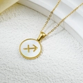 Collana Sagittario in acciaio inossidabile placcato oro 18k con ciondolo in madreperla - Sagittario