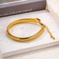 Bracciale a serpente placcato oro 18k minimalista con chiusura a moschettone e catena regolabile - Oro