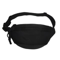 Sac banane minimaliste en nylon noir avec sangle réglable et tirette tressée - Noir