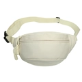 Sac de poitrine minimaliste en toile blanc crème avec bandoulière réglable et cordon - Blanc Cassé