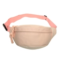 Sac de poitrine minimaliste en toile rose clair avec sangle réglable et détail zippé - Rose