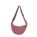 Borsa a tracolla a mezzaluna in nylon rosa pastello con tracolla regolabile - Rosa
