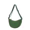 Borsa a tracolla a mezzaluna in nylon verde scuro con cinturino regolabile - Verde