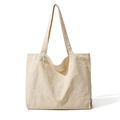Bolso tote minimalista de lona blanco crema con asas reforzadas y amplio interior - Blanco Roto