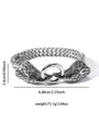 Vintage silver double eagle head titanium steel woven bracelet for men with size specs - Double Eagle Head Style (sl058)