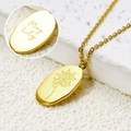 Collier ovale May Lily en acier titane plaqué or 18 carats avec gravure personnalisée - Mai Lis
