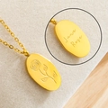 Collier avec pendentif June Rose en acier inoxydable plaqué or 18k et gravure florale - Juin Rose