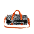 Bolsa de viaje grande con estampado de cebra y asas naranjas brillantes - Cebra en Blanco y Negro