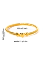 18k gold plated twisted cable heart bangle with 5.33cm inner diameter and polished finish - 126 Gold