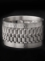Bracciale in acciaio argento con numeri romani e maglie stile jubilee per uomo - Braccialetto Numeri Romani Stile Cinturino Orologio (sztz017 Argento) / Argento