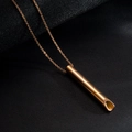 Collana a fischietto per meditazione con pendente a tubo in acciaio titanio oro rosa 18k - Oro rosa