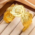 Auffälliger 18k vergoldeter Edelstahl Rosé-Armreif für Damen in eleganter Schmuckschachtel - Gold