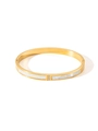 18k gold plated stainless steel bracelet with white shell inlay and three diamonds - 111 Gold