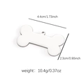 Medaglietta per cani a forma di osso in acciaio inox, 4,4 cm x 2,3 cm, peso 10,4 g - Forma di Osso in Acciaio Inossidabile Vuoto (1)