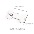 Medaglietta per cani in acciaio inox a forma di osso con zampa viola stampata - Forma di Osso in Acciaio Inossidabile Zampa Viola (2)