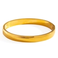 Minimalistisches Armreif aus 18K vergoldetem Edelstahl mit poliertem Scharnierverschluss - Gebogener Glänzender Stil (sztx239) / Gold