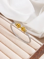 Bracelet torsadé bicolore avec sphères dorées et cristaux brillants dans un écrin bijou - Style Boule Torsadée Bicolore (szgss135 Bicolore)